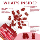 Beet Root Gummies, Nitric Oxide Supplement for Men Women | Organic Beet Gummy with Grape Seed, Pomegranate, Black Pepper, Vitamin C, B12
