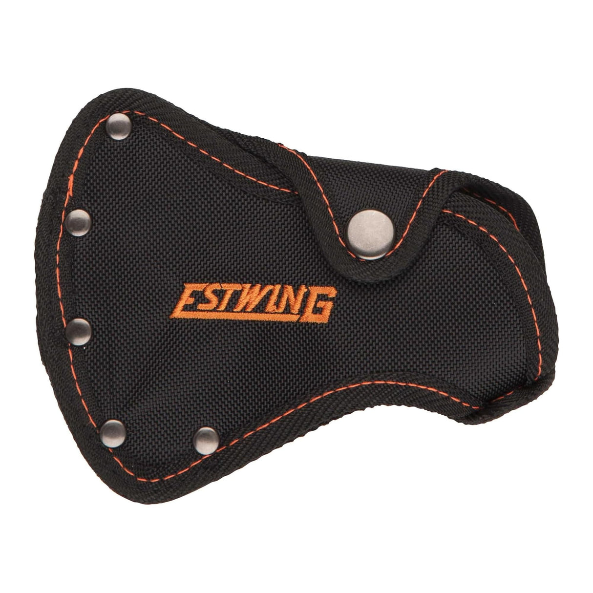 ESTWING Camper's Axe - 14" USA Made Black Hatchet with Tent Stake Puller & Hi-Vis Orange Shock Reduction Grip - EO-25A