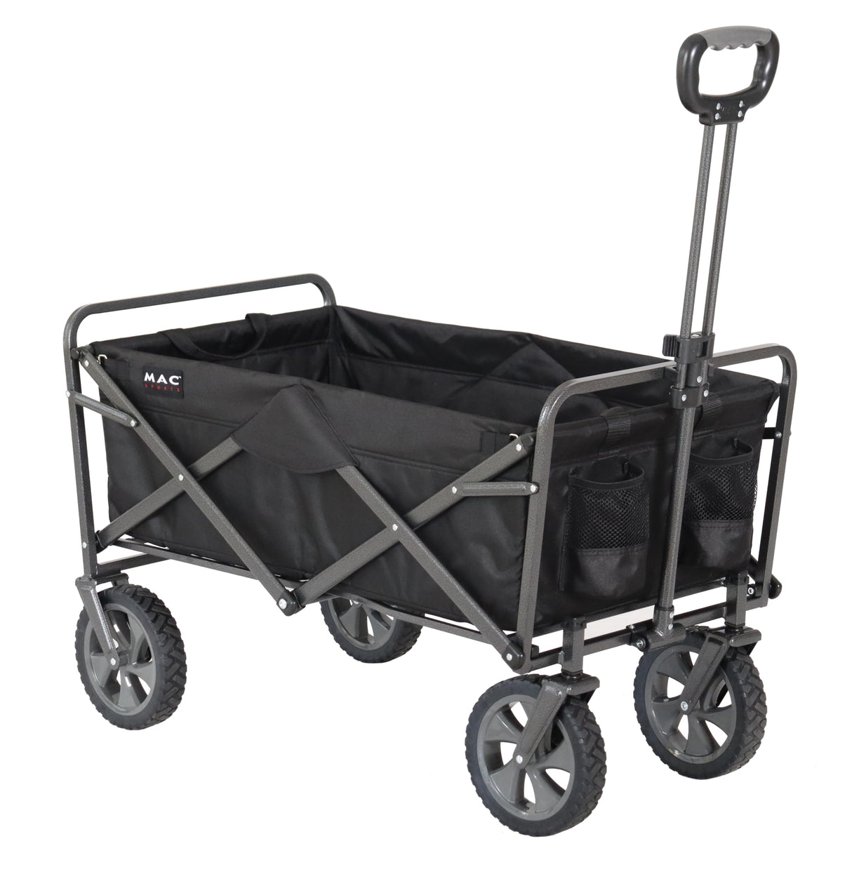 Mac Sports Collapsible Folding Outdoor Utility Wagon, Black