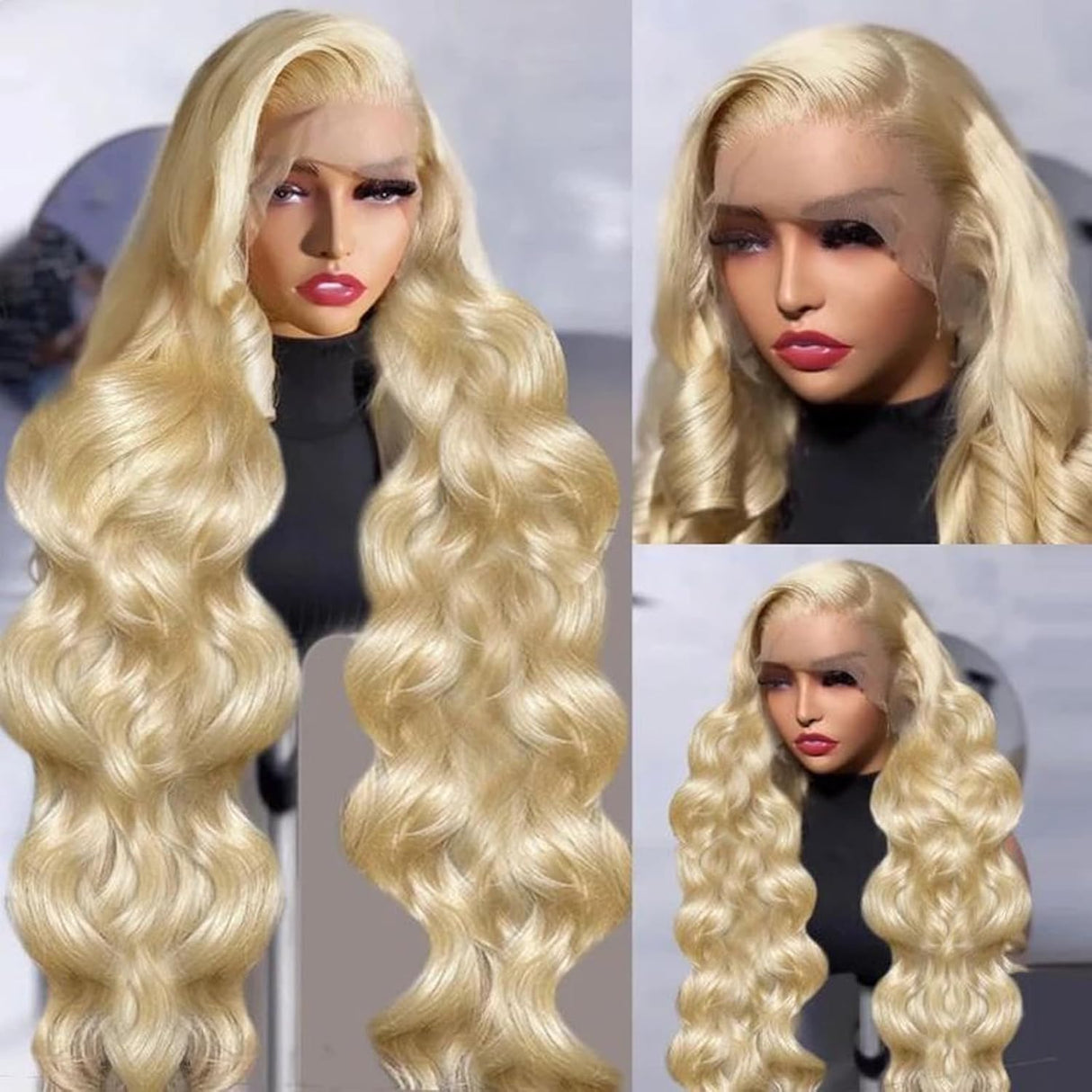 Koiaskral 30 Inch 13x6 613 Lace Front Wig Human Hair Body Wave Blonde Lace Front Wigs Human Hair Pre-Plucked Bleached 200% Density 613 Hd Lace Frontal Wigs for Women