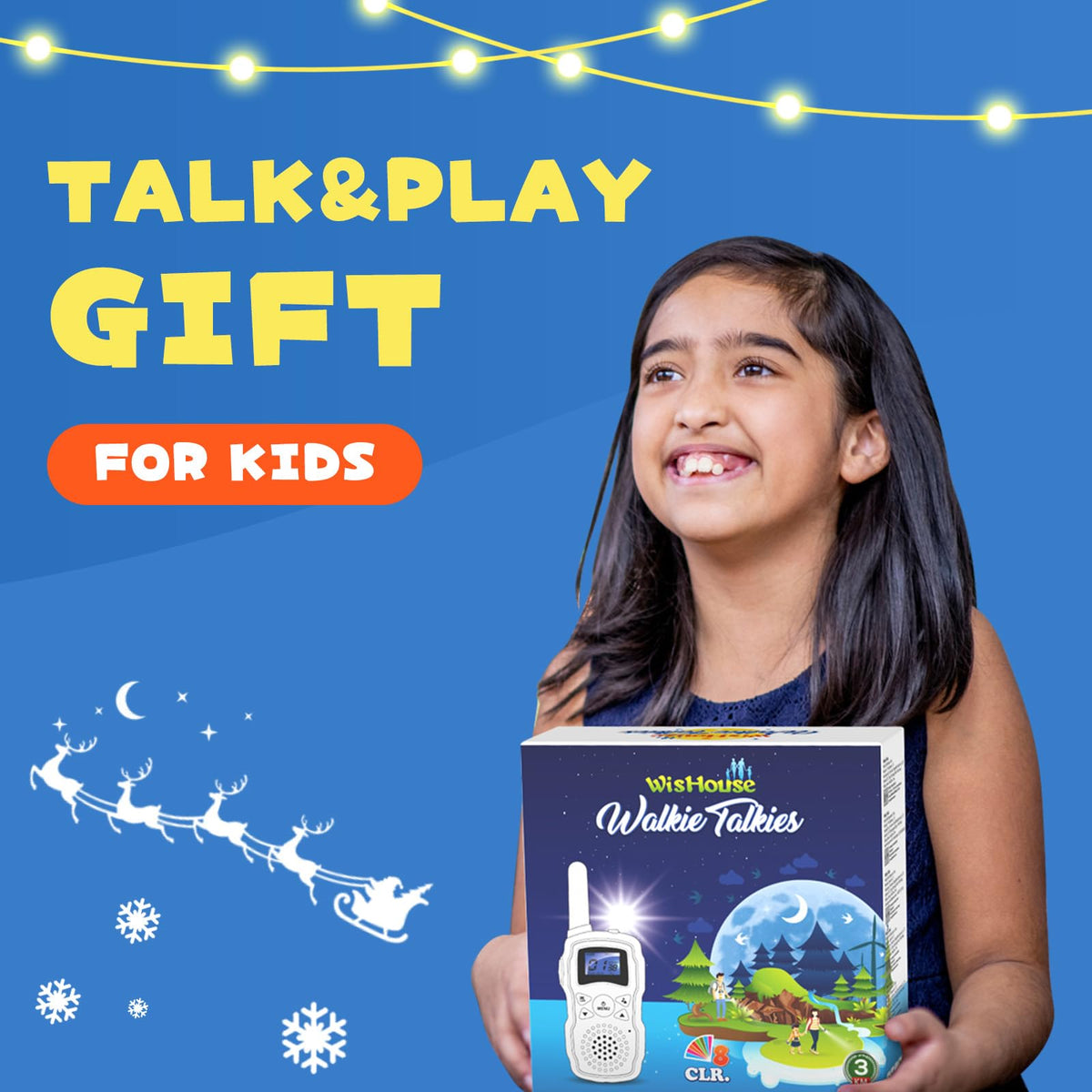 Wishouse Walkie Talkies for Kids 4 Pack,Family Walky Talky Adults Children Radio Long Range,Outdoor Camping Fun Toys Birthday Present Xmas Gifts for 4 5 6 7 8 Year Old Girls Boys No Battery No Charger