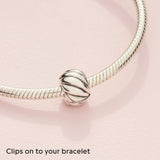 PANDORA Polished Feathered Clip Charm - Bracelet Charm for PANDORA Moments Bracelets - Stunning Women's Jewelry - Gift for Women in Your Life - Made with Sterling Silver - With Gift Box