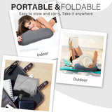 Portable Wedge Pillow Inflatable Cushion - Body Positioners Lightweight Wedge Pillow for Sleeping, Leg Elevation, Use in Bed, Travel, Camping, Fast Inflating Deflation (Grey)