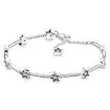 PANDORA Celestial Stars Bracelet - Gift for Her - Sterling Silver & Cubic Zirconia Bracelet for Women - With Gift Box - 7.9"