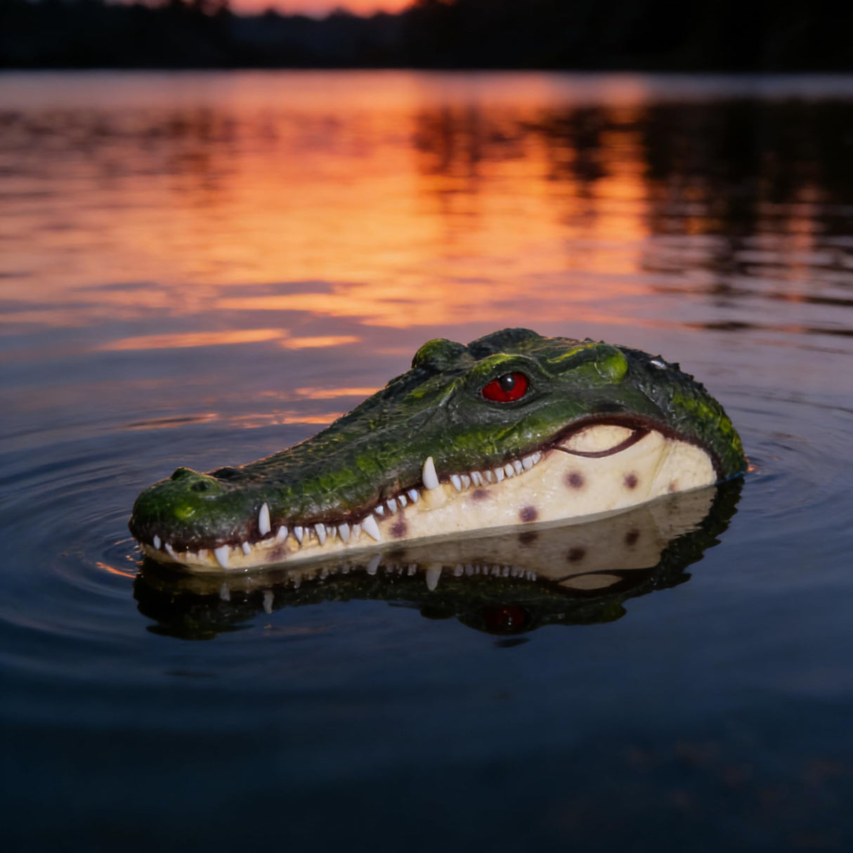 Benhurb Pond Floating Alligator Head Decoy, Pools Float Fake Gator Head Duck Detterent Crocodile Head Decoy for Koi Garden Yard Decoration Swimming Pool Animal Protector