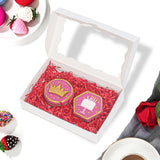 RomanticBaking 100 Pack White 7 x 4 3/8 x 1 1/2inches Cookies Boxes with Window Christmas Bakery Packaging for Macaron Treat Boxes Chocolate Truffle