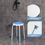 SOUHEILO Adjustable Shower Chair for Inside Shower, HSA/FSA Eligible Round Shower Stool for Inside Bathtub, Tool-Free Shower Seat for Elderly/Senior/Disabled/Pregnant