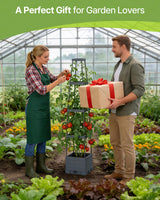 Suteck Raised Garden Bed with Trellis, 2PK Self-Watering Tomato Planter Box