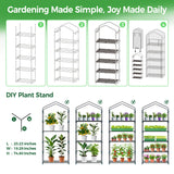 Mini Greenhouse for Indoor Outdoor: Ohuhu 23 x 19 x 75-Inch Small Plastic Plant Green House 5-Tier Rack Stand Portable Greenhouses with Durable PE Cover for Seedling, Ideal Gardening Gifts