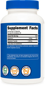 Nutricost Magnesium Taurate 1,500mg; 240 Capsules - Gluten Free, Non-GMO, Vegan, 80 Servings