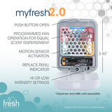 Fresh Products myfresh 2.0 Personal Air Freshener with Dry Fragrance Technology for Small Spaces Compact Design Motion Sensor Battery Included Variety Pack 6 pk