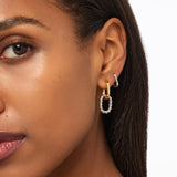 Ana Luisa Ash Double Hoop Earrings for Women - 14K Gold Plated, Silver & Two-Tone Drop Dangle Hoop Earring - Trendy Paperclip Link Huggie Hoop - Hypoallergenic, Water-Resistant & Tarnish-Free Jewelry