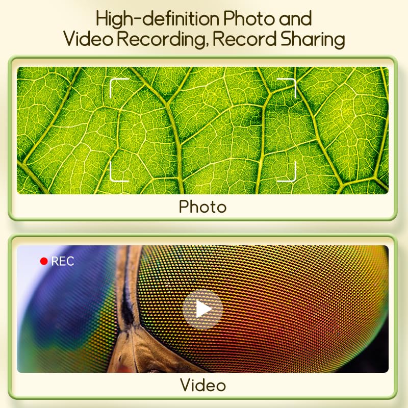 Portable Digital Microscope for Kids, Pocket Handheld Microscope Camera with 2'' Inch Screen, Educational Science Christmas Birthday Gifts for Age 3 4 5 6 7 8 9 10 11 12 Girls Boys - Orange