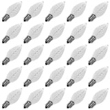 Meconard C7 Led Replacement Christmas Light Bulbs, C7 Shatterproof Led Bulbs for Christmas Indoor Outdoor String Lights, E12 Candelabra Base, Commercial Grade Holiday Bulbs, Cool White, 25 Pack
