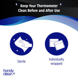 HandyClean Thermometer Cleaning Wipes, 70% Isopropyl Alcohol, Wipes for Probe Thermometer, 1000 ct of 2 x 1 inches Individually Wrapped Wipes