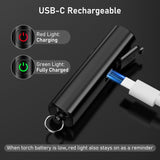 Blukar 2 Pack Rechargeable EDC Flashlight, 360L Mini Keychain Flash Light with 3 Lighting Modes, Memory Function, Waterproof, Compact and Portable Pocket Light for Everyday Carry, Emergency, Camping