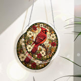UNIQGIFTS Acrylic Puzzle Suncatcher, Northern Cardinal Sun Catchers Puzzle for Window Hanging, DIY Craft Puzzles for Adults, Ideal Gift for Women, Men, Wife, Mom, Home & Garden Decor, 7.4 in