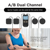4 in 1 - D.I.Y & Tens Unit & EMS & Massage Muscle Stimulator, Dual Channel TENS Units Therapy Machine for Pain Relief, FDA Cleared Rechargeable Electronic Pulse Massager,with 12pcs Electrode Pads