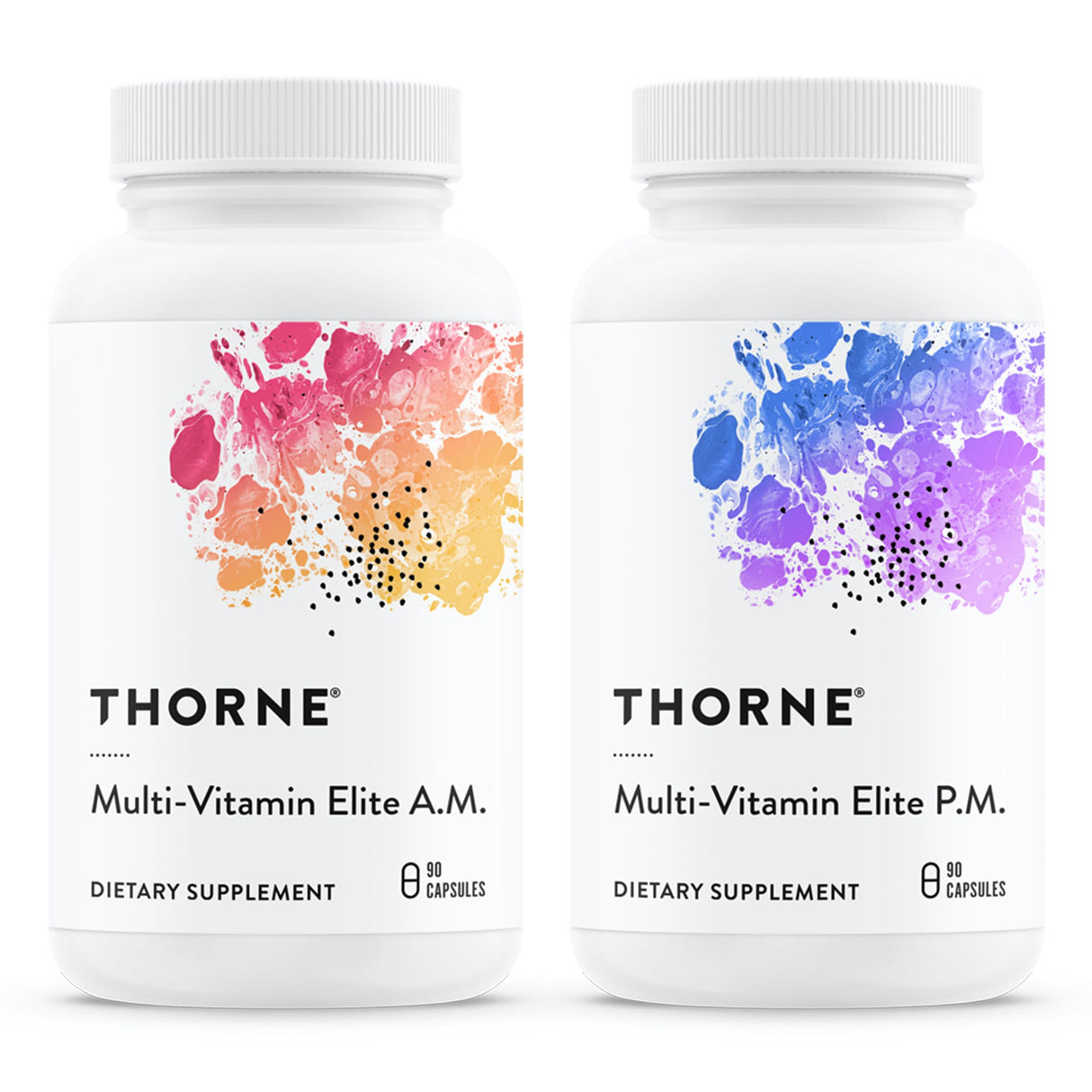 THORNE - Multi-Vitamin Elite - Daily Nutritional Supplement - AM Formula Supports Cellular Energy Production &PM Formula Supports Restful Sleep* - Gluten-Free, Dairy-Free - 180 Capsules - 30 Servings