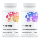 THORNE - Multi-Vitamin Elite - Daily Nutritional Supplement - AM Formula Supports Cellular Energy Production &PM Formula Supports Restful Sleep* - Gluten-Free, Dairy-Free - 180 Capsules - 30 Servings