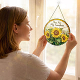 Sunflower Gifts for Women - Mothers Day, Birthday Gifts for Mom, Grandma, Mama, Step Mom, Mother in Law from Daughter Son - Sunflowers Suncatcher Stained Glass Window Hanging Decor