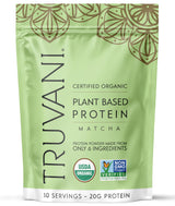 Truvani Vegan Pea Protein Powder | Matcha | 20g Organic Plant Based Protein | 10 Servings | Keto | Gluten & Dairy Free | Low Carb | No Added Sugar