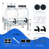 1 Gallon Liquid Laundry Detergent Dispenser with Stand, Glass Laundry Soap Dispenser, Glass Jars for Laundry Room Organization and Storage, Liquid Detergent, Fabric Softener