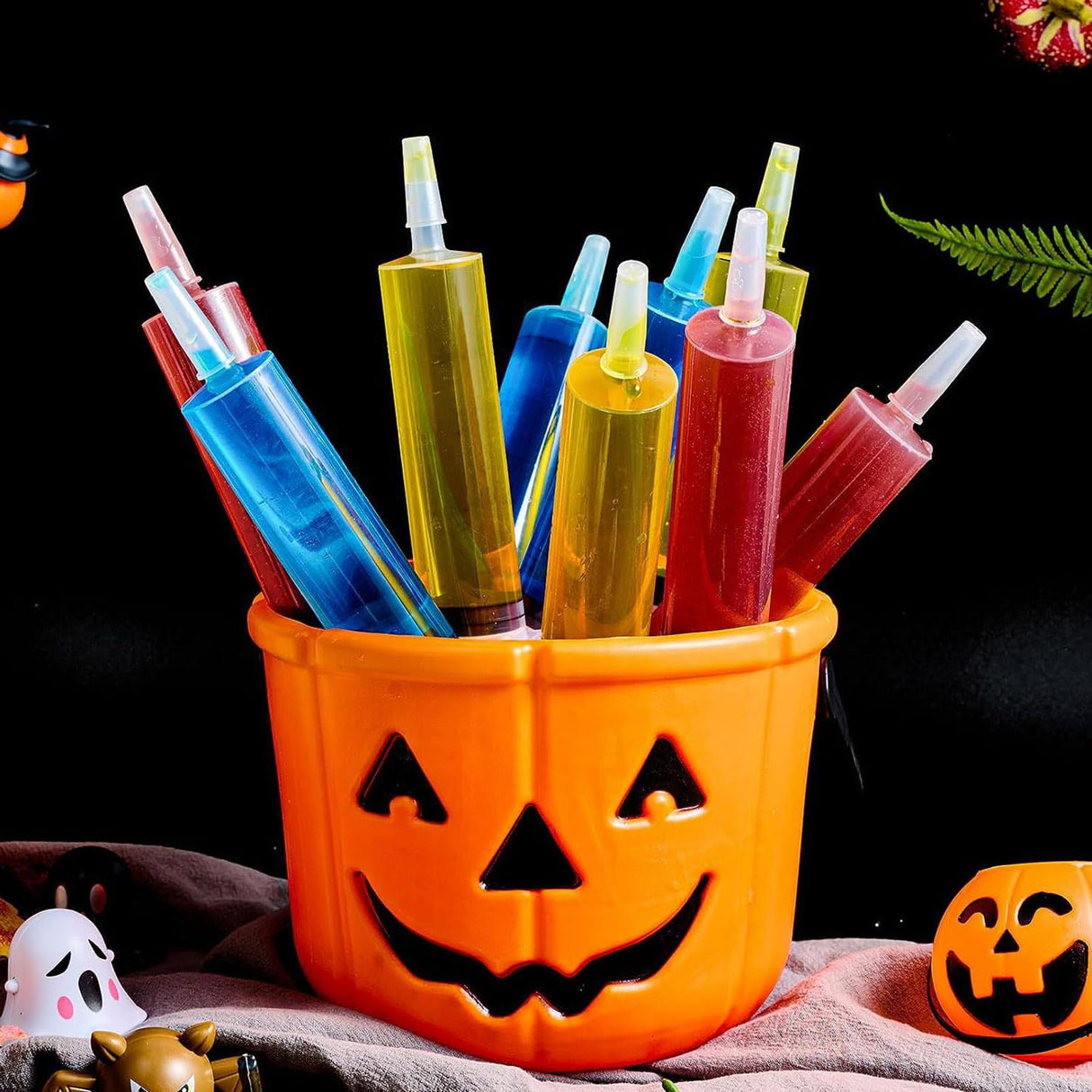 SNMEIKUN 120 Pack Plastic Syringes with Tip Cap 10ml Capacity Resuable Syringe for Halloween, Thanksgiving Day, Christmas, Graduation