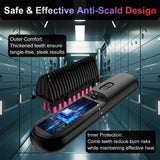 Cordless Hair Straightener Brush with 6500mAh Fast Charge Dual Mode (Cord-in-use & Cordless), 200 Million Negative Ions Portable Travel Straightener, 30s Heat-Up Mini Hair Straightening Comb for Woman