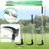 Haipeiyl Harvesting Weeding Sickle, Manual Weeder Tool with Sharp Double Blade Head, Upright Scythe for Weeding Farm Harvesting Clearing Vines Yard Gardening Pruning