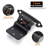 Ravinte 60 Packs (30 Pairs) 3/8" Inset Matte Black Cabinet Hinge, Self Closing Hinges for Kitchen/Bathroom/Furniture Cabinets & Doors. Decorative Hardware with Door Bumper.