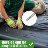 houya 500 PCS Landscape Staples 6 Inch Galvanized Garden Stakes Garden Staples Pins Anti-Rust Ground Stakes for Weed Barrier, Irrigation Hose, Yard Lawn SOD, Landscape Fabric, Decor 6"L x1.2"W 500pcs