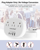 Switzerland Power Adapter, Switzerland Travel Plug Adapter with 3 American Outlets 4 USB Ports (2 USB-C) Total 24W, Type J Adapter for USA to Switzerland, Liechtenstein, Rwanda