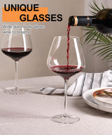 OJA Wine Glasses Set, Crystal Hand Blown Red Wine Glass Set of 4, 23 oz