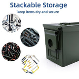 PATRON 50 Cal Ammo Can Metal 9mm Ammo Box Storage Crate Case for Shotgun Bullet Rifle Nerf Ammunition Waterproof Case-Gard Organizer Christmas Gifts for Men,Gift Boxes for Dad Husband Father (Green)