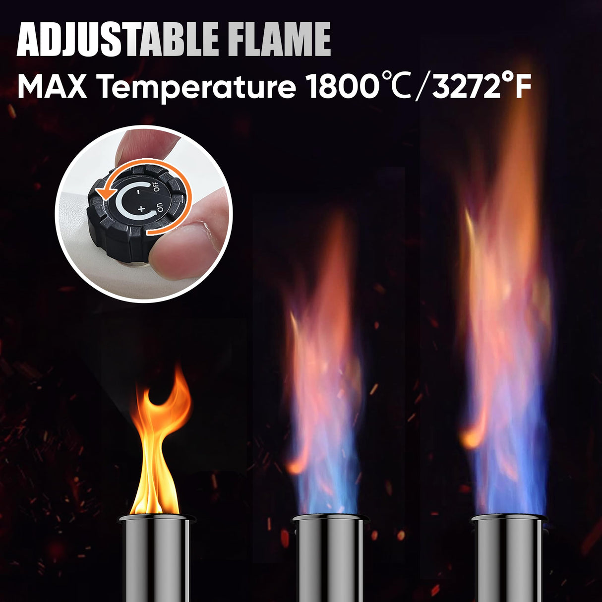 IgnitChef Propane Torch Gun with One-Touch Max Fire, Kitchen Blow Torch with a Safety Lock for Sous Vide Searing Steak, Grill, Charcoal Starter, Campfire (Propane Tank Not Included)