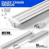 Barrina TX72 Grow Light for Indoor Plants, 4FT, 288W(4 x 72W, 2000W Equivalent), Full Spectrum with 660nm Red LEDs, High PPFD, Mechanical Timer, Linkable, Hanging Plant Lights for Greenhouse, 4 Pack