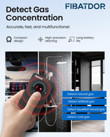 FIBATDOR Carbon Dioxide Detector Portable CO2 Monitor Travel Hotel Room CO2 Detector with LED Display Alarm Precision Sensor Real-Time Combustible Gas Concentration Detectors Compact Long Battery Life