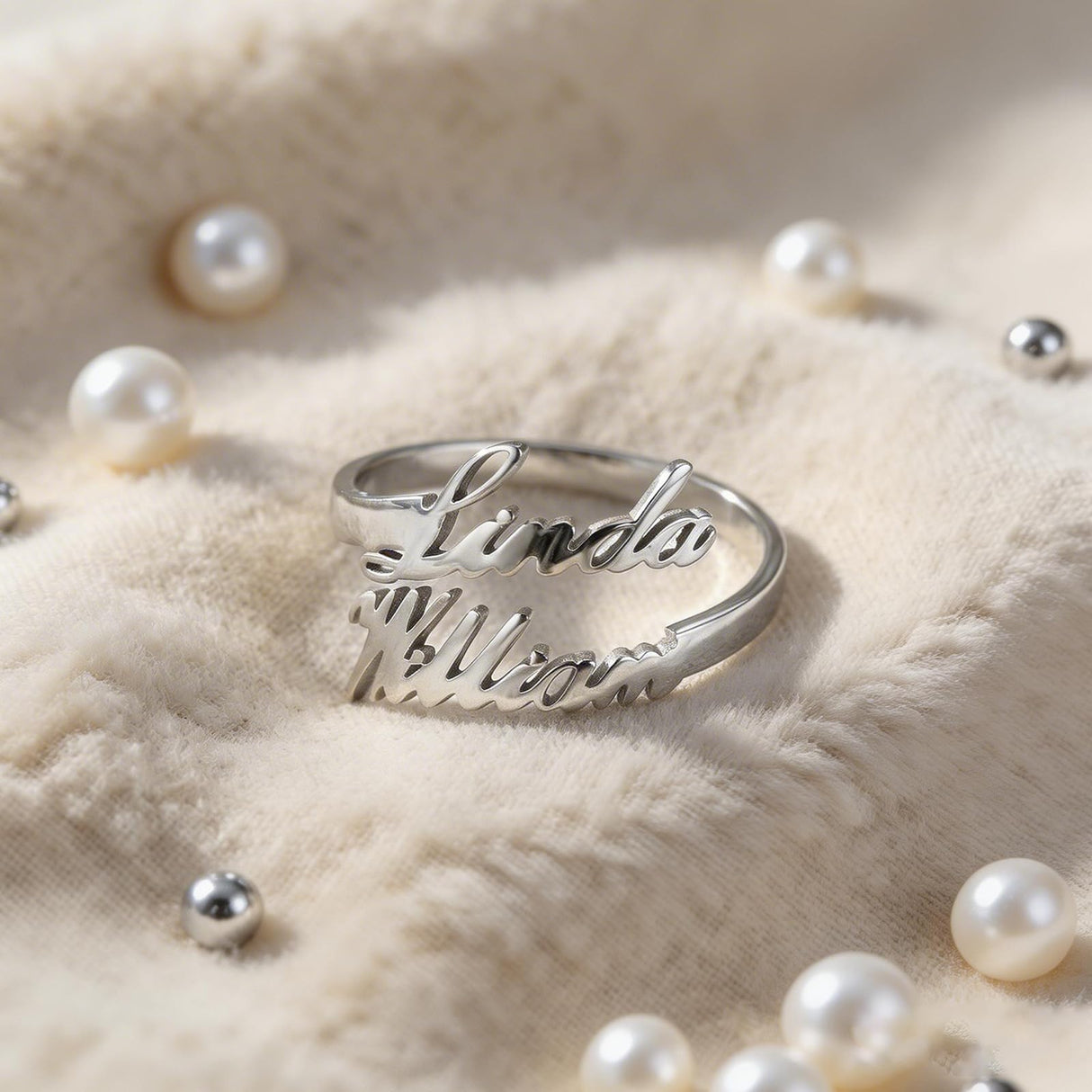 coobopet Custom Name Rings for Women Personalized 14K Gold Plated/Sterling Silver/Rose Gold Engraved Name Ring Customized Jewelry Gift Wedding Engagement Rings for Women Men Couples