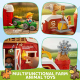 30-Piece Upgraded Farm Animal Big Barn Playset Gifts for Toddlers Christmas
