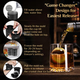 Clear Ice Cube Maker, 2.5" Stainless Large Round Ice Ball Mold for Whiskey