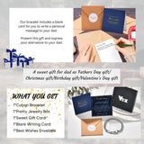VNOX Gift for Dad from Daughter Son Silver Stainless Steel Cuban Link Chain Bracelet Day Father Birthday Valentines Ideas for New Daddy Stepdad,8.3 Inches