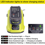18-Volt P117 Rapid Charger Replace for Ryobi 12V-18V Battery One+ Lithium-Ion/NiCad/NiMh Battery P102 P108 P189 P197 P103 P105 P107 P190 P191 PBP002 PBP005