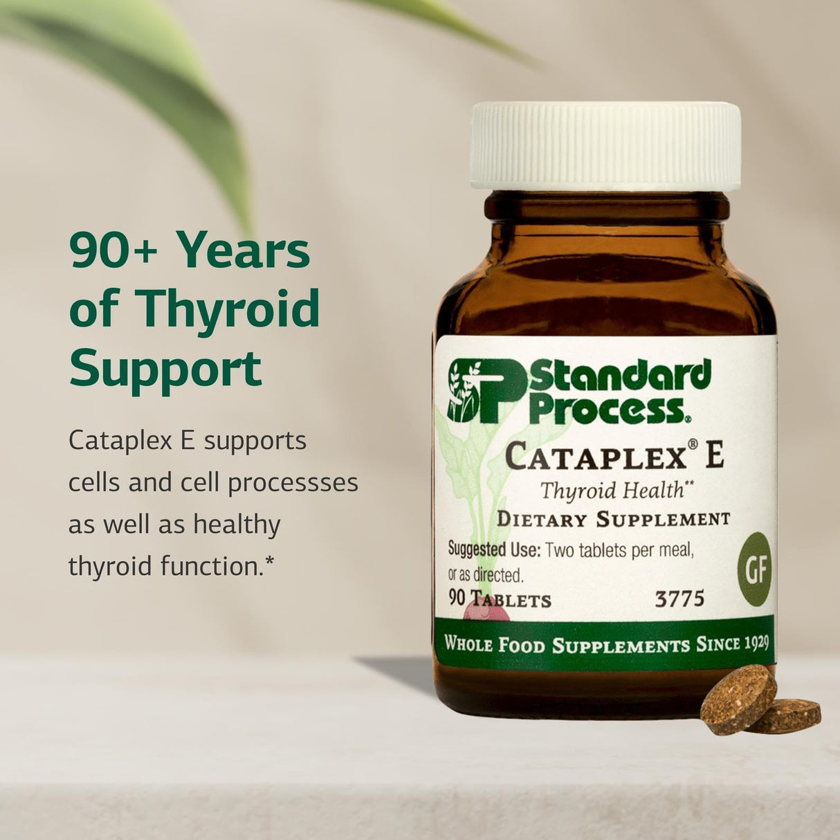 Standard Process Inc. Cataplex E - Whole Food RNA Supplement and Antioxidant with D-Alpha Tocopherol Vitamin E, Beet Root, Ascorbic Acid, Inositol, Selenium, and Honey - 90 Tablets