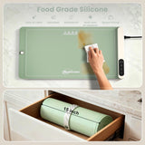 Warming Mat for Food, 24"x15" Food Warming Mat 6 Temperature & Timer Settings Upgrade Graphene Fast Full Surface Heating-Versatile Food Warmer for Gatherings, Parties, Everyday Use-Slate Gray Green