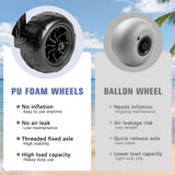 KEDSUM Beach Cart for Sand with 9" Airless Solid Big Wheels-No Deflated, 330LBS Heavy Duty Beach Dolly, 4-Wheel Push & Pull Beach Wagon for Beach, Camping, Rust-Resistant & Folds Compact