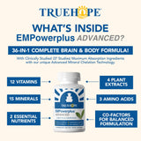 Truehope EMPowerplus Advanced Multivitamin for Women and Men - Broad-Spectrum Essential Multivitamin and Chelated Minerals to Support Cognitive Functions - Original Formulation - 120 Capsules