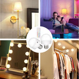 Yochoice Rechargeable Battery Operated Light Bulb with Remote & Timer, Dimmable Backup Magnetic LED Bulb with 15 Colors, Wireless Puck Light Bulb for Wall Sconce Lamps, Non-Hardwired, 2-Pack