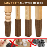 IAMZAY® 48/80 Pcs Brown Premium Chair Leg Socks Protectors for Hardwood Floors - Not Falling Off - Easy to Put On - Fits Round and Square Legs - High Elastic Bar Stool Leg Covers - Furniture Pads
