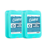 Cool Coolers by Fit + Fresh Slim Compact Reusable XL Ice Pack, Perfect for Lunch Boxes, Coolers, and Beach Bags, 8 Pack, Green